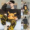 Pijama de Diseño Lindo de Moda para Hombre Otoño Invierno Forro Polar Coral Espesado Cálido Suave Masculino Polar Térmico Conjunto Ropa de Casa Juvenil