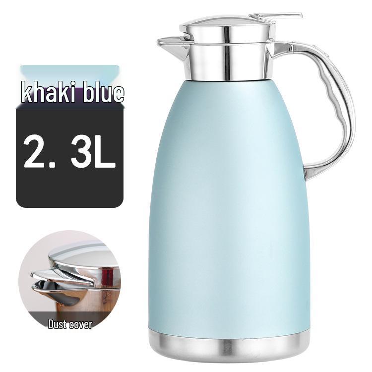 304 Rostfritt Stål Dubbelväggig Vakuumisolerad Vattenkokare, Stor Kapacitet Romersk Stil, Anpassningsbar Logotyp, Hushållstermos Gåva