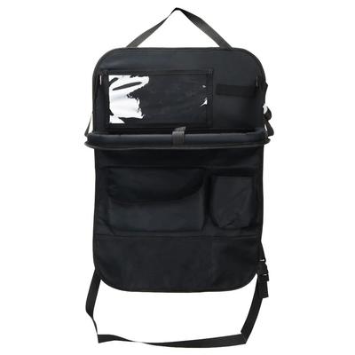 Multifunctional Car Seatback Pocket with Drink Folding and Large Capacity Storage Holder, Table, (Black)