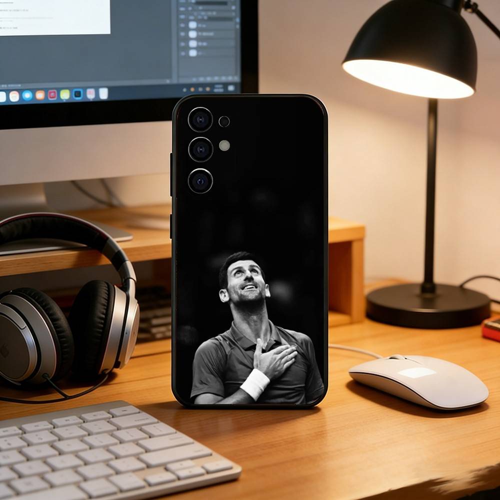 Novak Djokovic Handyhülle Für Samsung S25,S24,S21,S22,S23,S30,Ultra,S20,Plus,Fe,Lite,Note,10,Schwarze Hülle