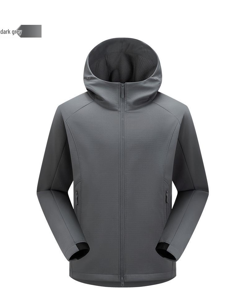 Women's & Men's Lightweight Breathable Windproof Soft Shell Hooded Jacket for Spring/Autumn Hiking & Mountaineering