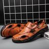 Sandals Shoes Men's Genuine Leather Summer Anti-slip Breathable Hollow Outdoor Sports Beach Shoes Casual Sandals