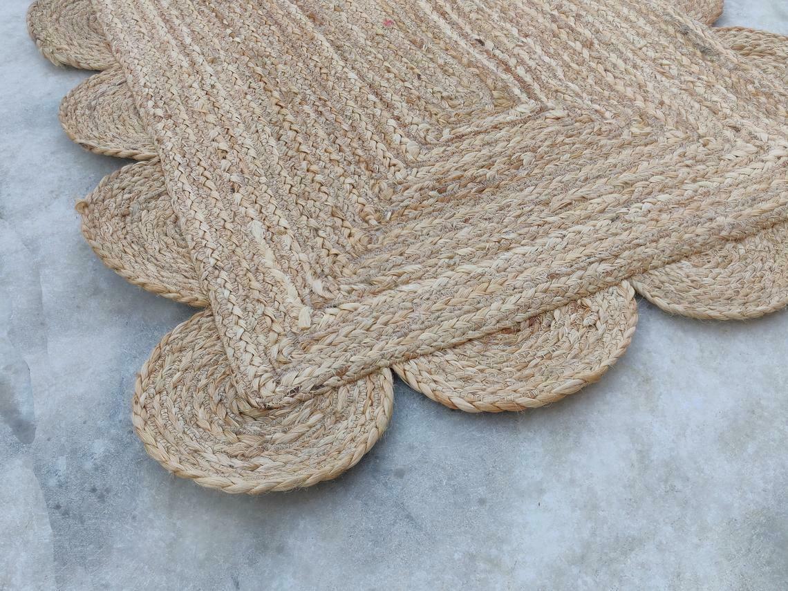 

Джутовый круглый ковер ручной работы Натуральный ковер для любого пространства Рустик декор для любой площади 90cm x 210 cm (3x7feet) бежевый