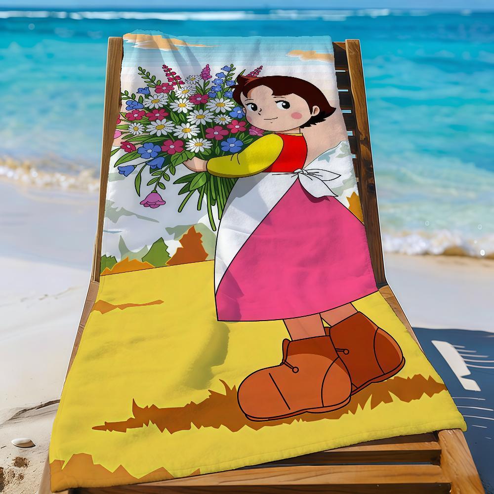 

Cartoon H-Heidi Towel Sports Quick Dry Travel Camping Gear Sandproof Soft Light Large Beach Towel W30*H60(CM)