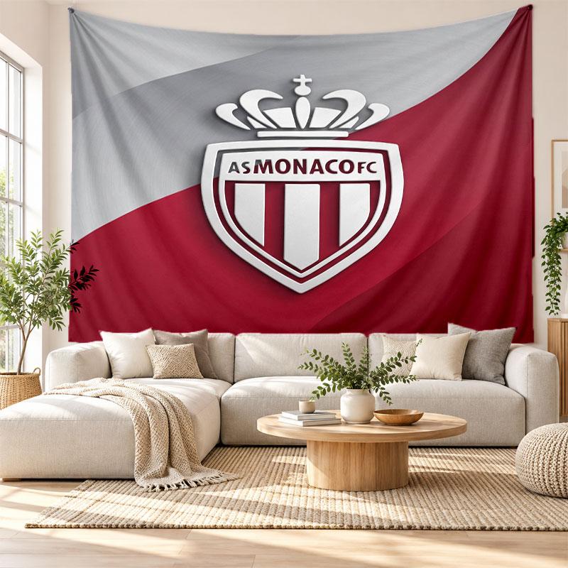 Monaco FC Wall Tapestry, Soft Fabric Wall Hanging, Decorative Backdrop For Bedroom Home Wall Art