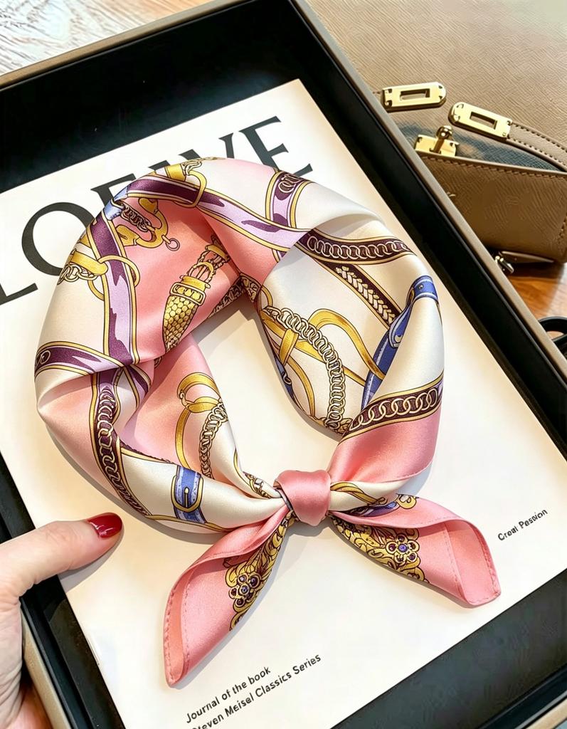 [111 mulberry silk] Bonas women's silk small square scarf silk scarf 11 new autumn and winter gift mother small scarf