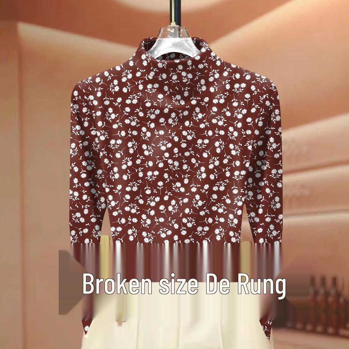 

Women s Versatile Floral Fleece Top: Elegant Half-High Collar Base Layer with Long Sleeves, Perfect as Outer Layer for Mothers 4XL (150-170 lbs recommended)