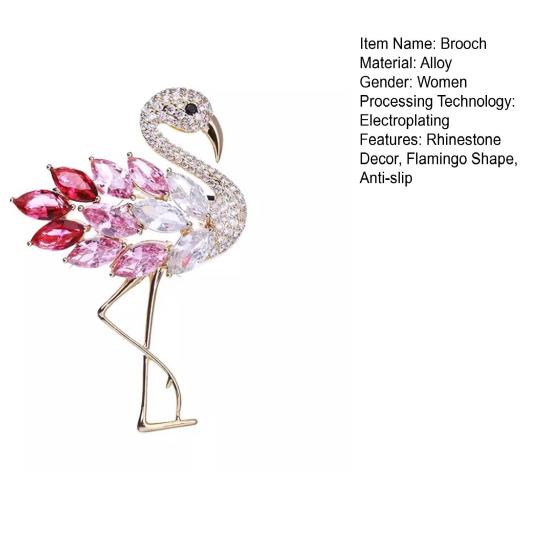 Ženy Brož Flamingo Tvar Štrasový dekor Protiskluzový Odolný proti opotřebení Oblek Kabát Límec Klobouk Šála Dekorace Špendlík na ples Ples Party Oděv Šperky