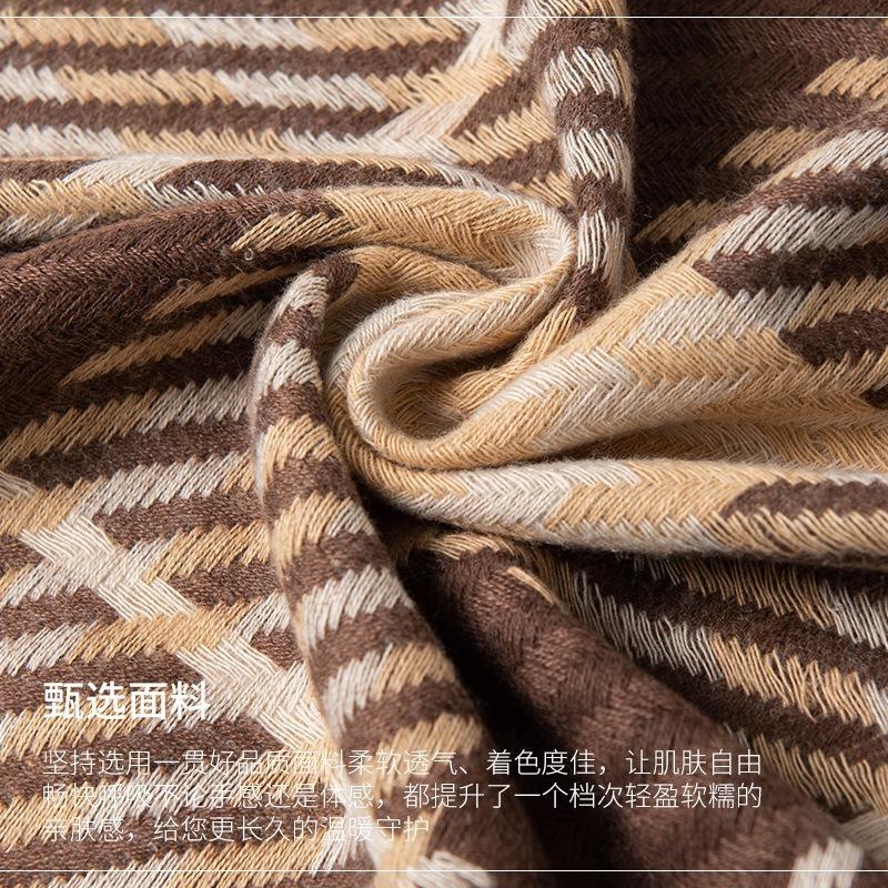 Autumn and winter scarves women's fashion versatile plaid warm simple couple women's scarves men's cold-proof shawls