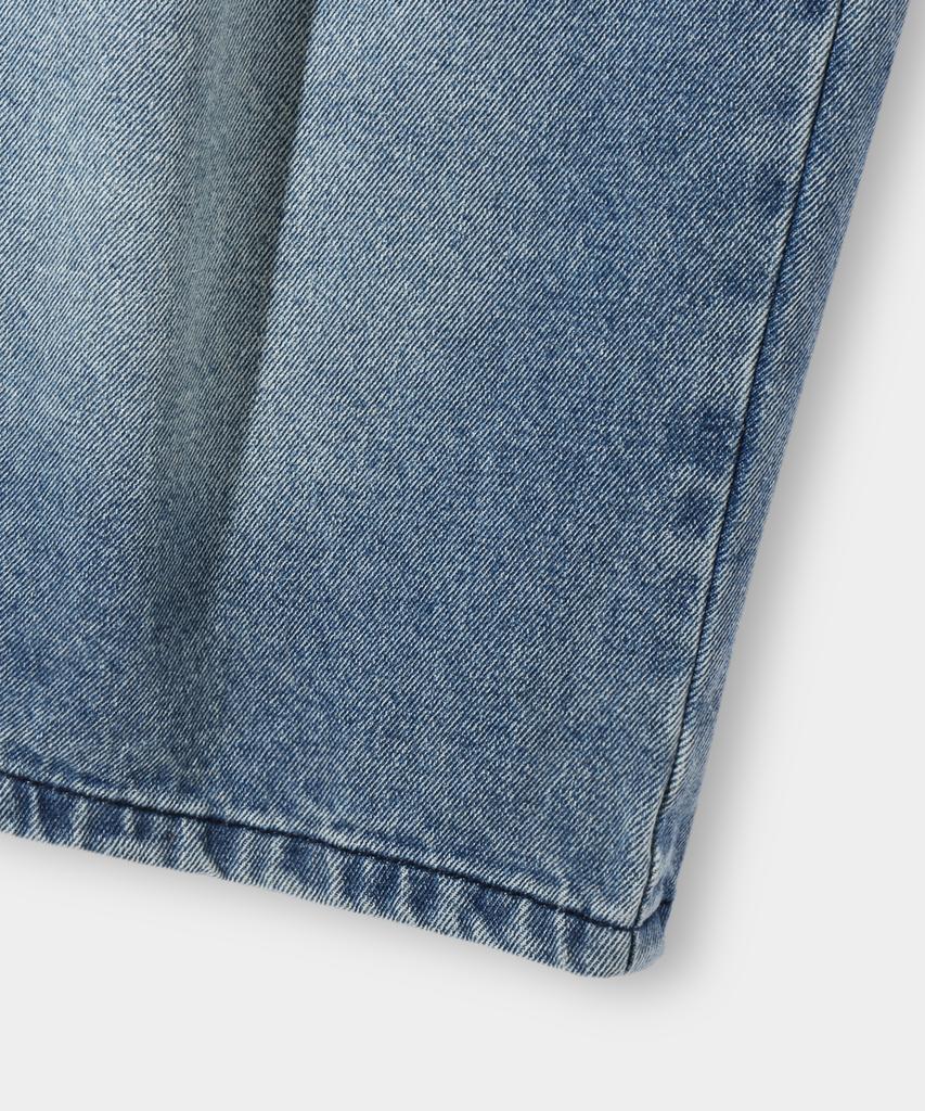 Dimiteulibeullaeg Bio-Washed Carpenter Bermuda Denim Pants_Light Blue