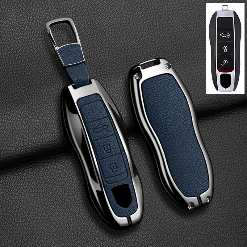 Car Key Case Cover For Porsche Panamera Spyder Carrera Macan Cayman Cayenne 911 970 981 991 Zinc Alloy Car Protector Keychains