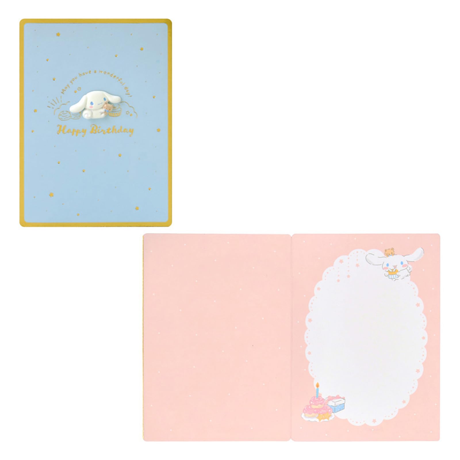 Sanrio Greeting Card Message Card Birthday Celebration Cinnamoroll and Bear 614319 BD257-5 светло-синий