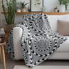 Psychedelic Swirls Optical Illusion Blanket Abstract Black & White Gradient Throw Blanket for Sofa Bed Decor