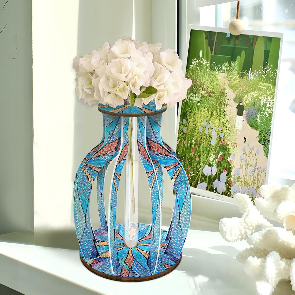 5D DIY Diamond Painting Flower Vase Desk Ornament Crystal Vase Flower Embroidery Rhinestone Home Tabletop Decor Cross Stitch Kit