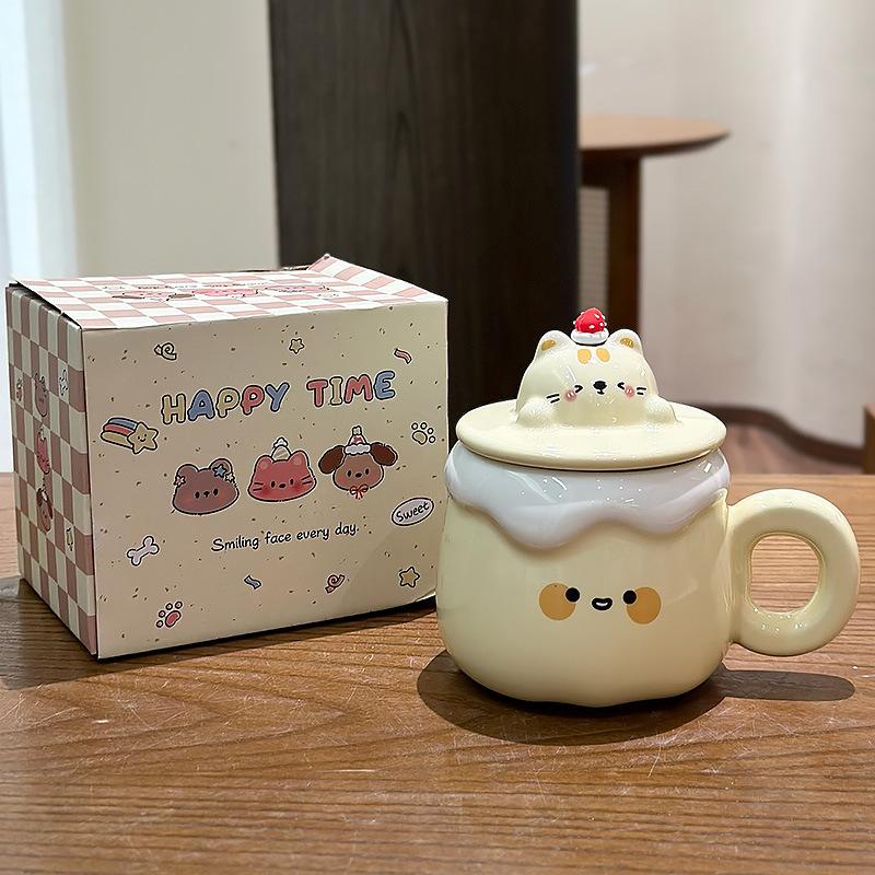 Cute Creative Pudding Mug Ceramic Coffee Cup Funny Cups Cup for Tea Unusual Mugs Personalized Gift Drinkware Christmas Beer Bar