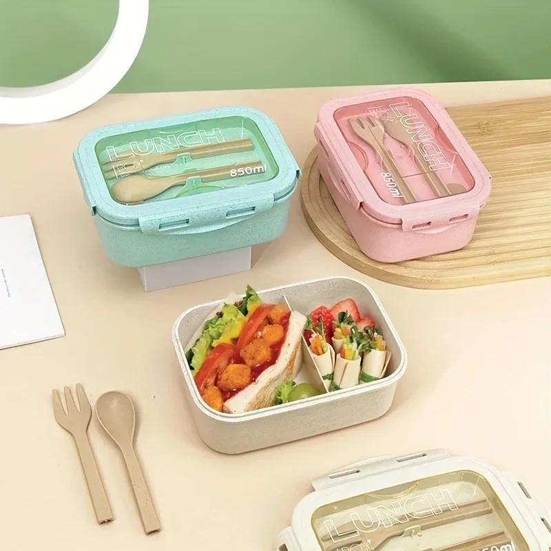 1 Portable Microwave Lunch Box Healthy BPA-free Bento Box Kitchen Food Container Lunch Box Home Accessories