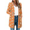 Women's Lightweight Long Sleeve Open Front Cardigans Long Sleeve Lightweight Vintage Printed Coat With Pockets
