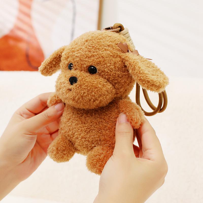 Cute Dog Plush Keychain Cartoon Stuffed Animal Puppy Charm Bag Pendant Backpack Hanging Decoration Key Holder Gifts