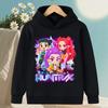 2025 New Autumn/Winter KPop Devil Hunter Cartoon Printed Girls' Hoodie Warm Children's Fashion Casual Children's Clothing Top