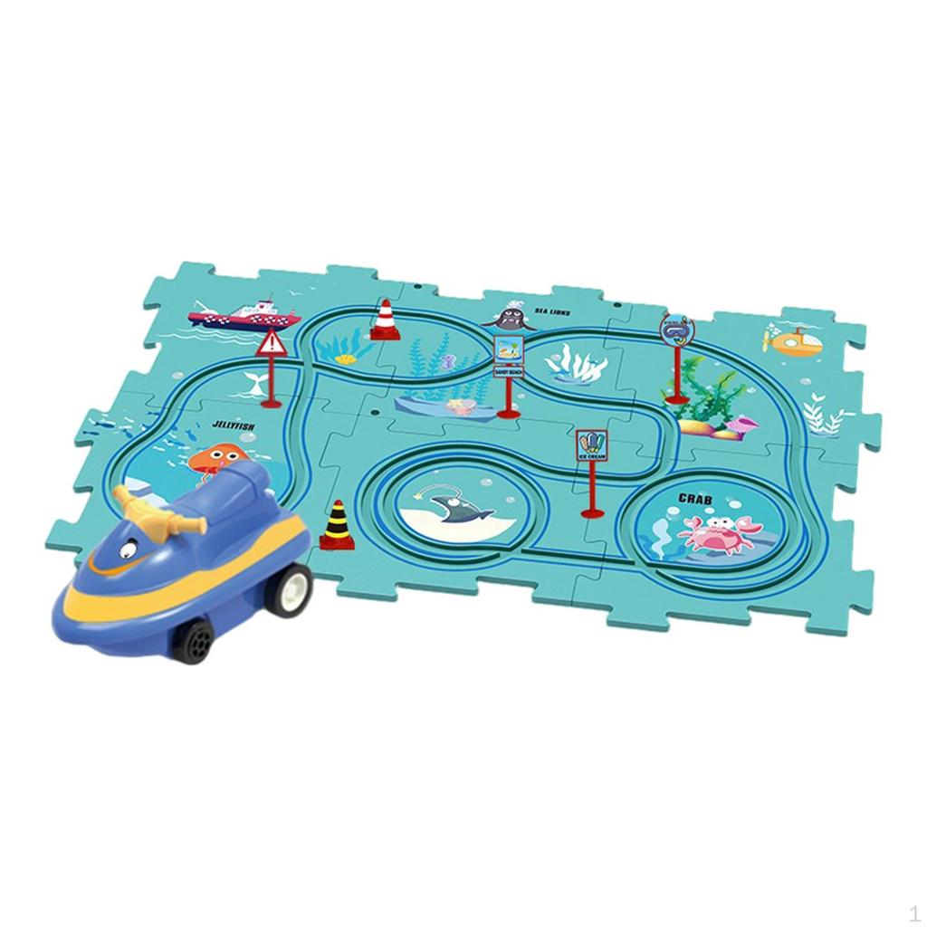 City Road Puzzle for Kids Puzzles Track Play Set Building Blocks Girls