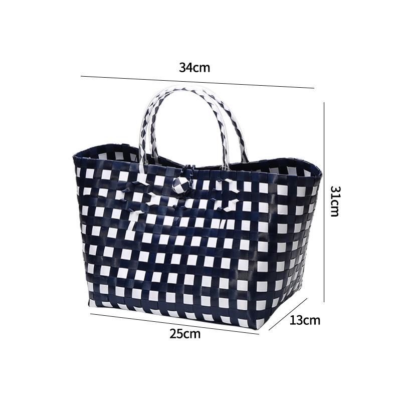 Vietnamese Large Imitation Rattan Handled Storage and Grocery Basket