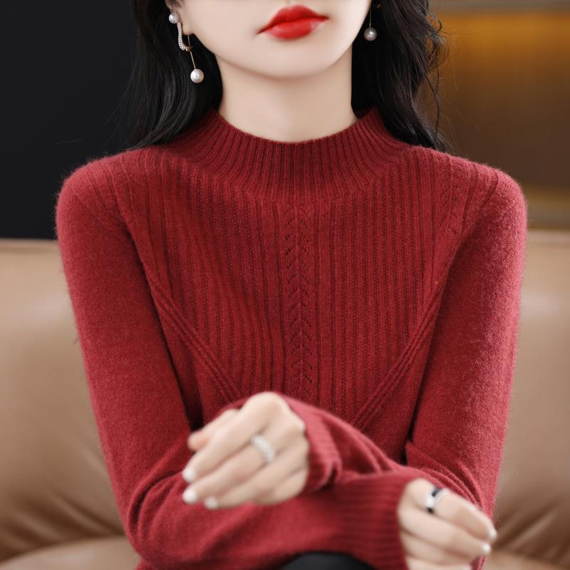 Autumn Women's Urban Style Temperament Commuter Pullover Half High Neck Regular Sweater