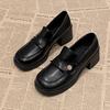 Muffin thick heel women's shoes versatile shoes children 2025 spring and autumn new fashion single shoes loafers platform small leather shoes women