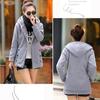 Women's Casual Fleece Hooded Jacket, Solid Color Long Sleeve Zip-Up Sweatshirt Fall/Winter Outerwear