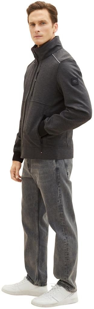 Mid-season Jacket Tom Tailor Jacket With Concealed Hood (1037324) Anthracite Knitted Structure