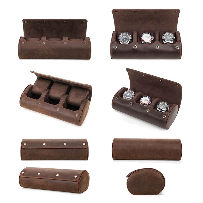 Watch Box Men and Women Watch Box Men and Women Multifunctional 3 Grids Leathers Storage Case Wrist Watch Boxes Gift Box