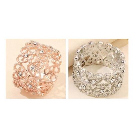 Silk Scarf Ring Clip for Women Metal Round Circle Clip Buckle Rhinestone Love Clothing