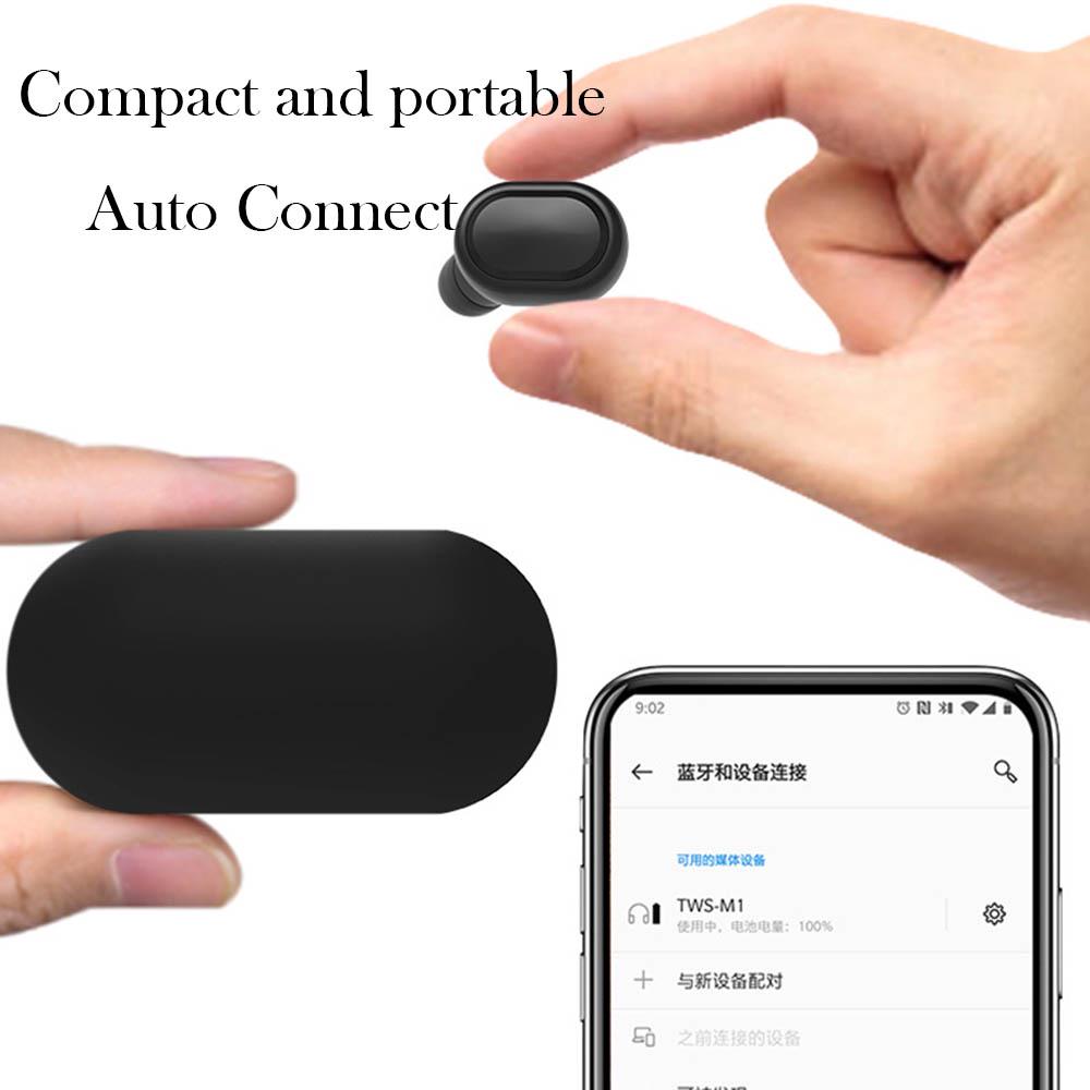 TWS M1 Bluetooth Earphones Wireless Earplug HIFI Stereo