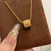 Tongzhong Sunflower Ruby Passepartout Pendant Necklace Ring French Clavicle Chain