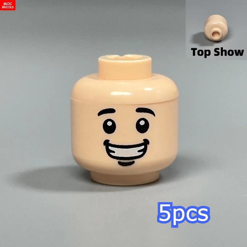 MOC Bricks Hollow Flesh Face Expression Head For 4cm Figure DIY Educational Building Blocks Toys For Children Gifts