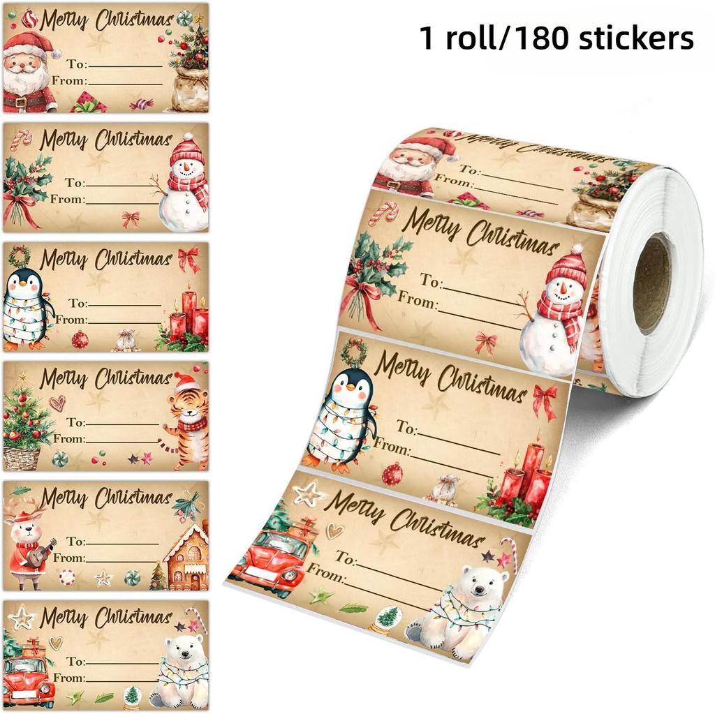 1roll Christmas Tag Stickers,Merry Christmas Tags And Labels,Name Labels for Christmas Decorations,Jewelry Display And Packaging