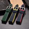 STAPELP Hybrid FKM Sailcloth Nylon Watch Strap 18mm 20mm 22mm 24mm Fluoro Rubber Leather Watchband For Each Brand Diving Watches