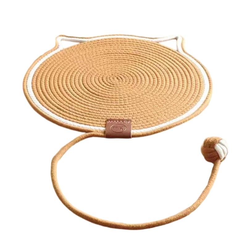 Cotton Rope Cats Scratcher Tool Round Scratching Post Mat Cats Scratch Pad for Cats Helps Maintain Claw Provide Fun