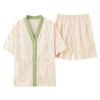 New summer pajamas set women's cardigan short-sleeved shorts V-neck kimono loungewear can be worn outside in summer