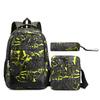 Student schoolbag backpack college style men's and women's junior high school three-piece set large-capacity schoolbag leisure travel bag