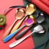 Brand New Hotels Kitchens Spoons Kitchen Tools Mirror Polish Rice& Soup Spoons Spoons Square Head Stainless Steel For Home
