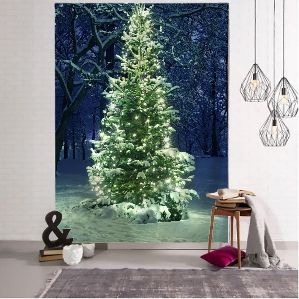 New Year's Christmas Tree Tapestry Decorations Wall Hanging Tapestries Christmas Rugs Home Decoration Beach Mat Tapestries
