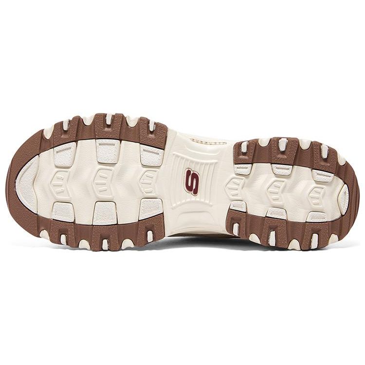 Skechers Planet Bear Mesh Synthetic Leather Comfortable Trendy Low-Top Dad Shoes Women sneaker Beige Brown 896262-NAT