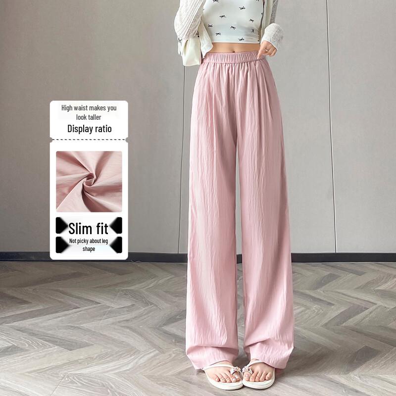 Women s Summer High-Waist Thin Wide-Leg Casual Pants XL
