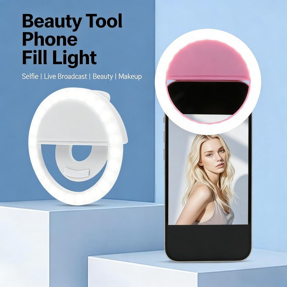 3-Farben-Modus Clip-on Highlight LED-Ringleuchte Professionelle Make-up Smartphone Selfie-Ringleuchte für Handy Warm und Weiß