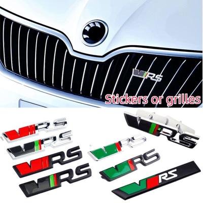 For Skoda 2 A7 Tour RS Octavia Fabia 1 Rapid Kodiaq Yeti Karoq Superb Metal Auto Front Grille Emblem Car Stickers Accessories