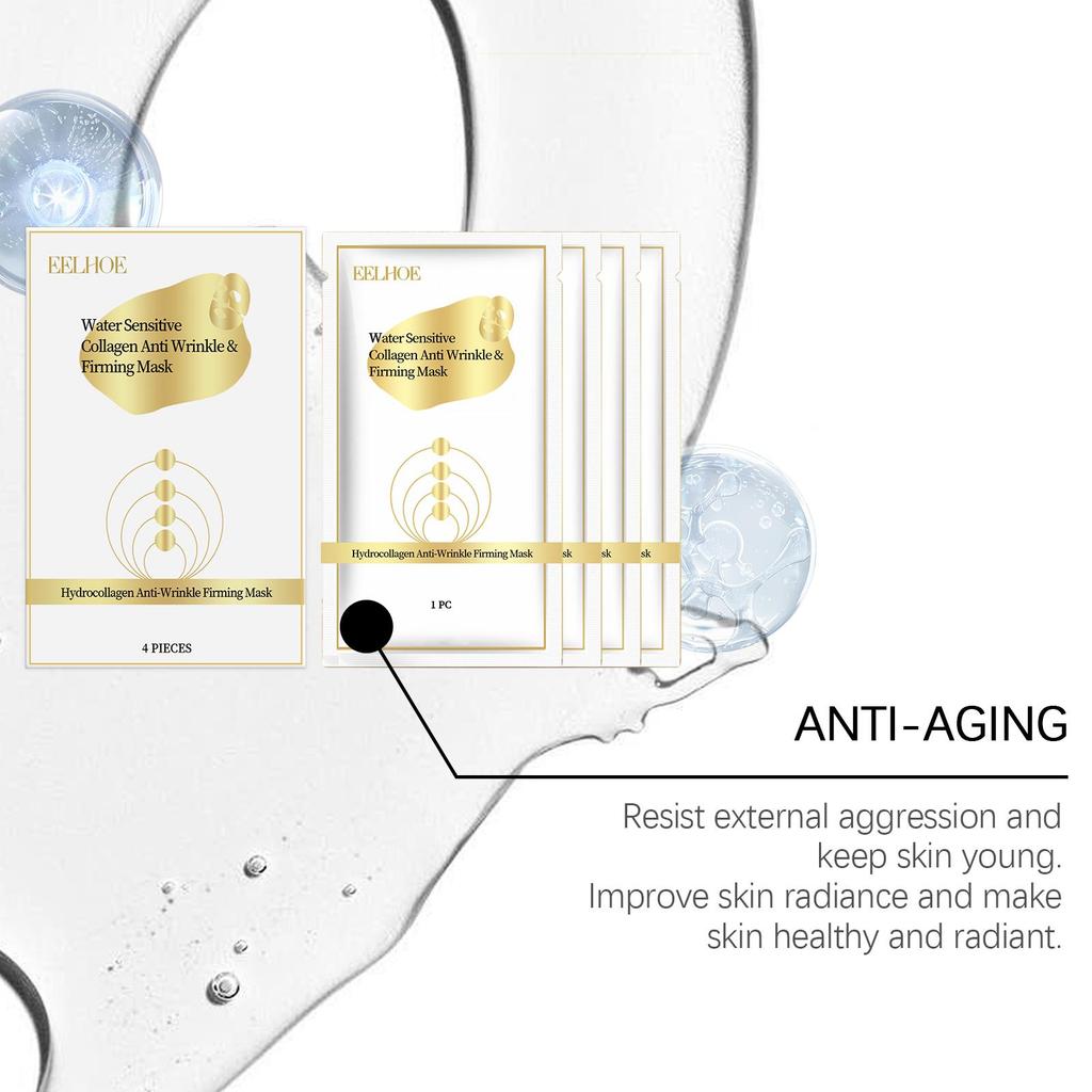 EELHOE Kollagenmaske (4 Stück): Reduziert feine Linien, strafft und glättet die Haut, bietet antioxidative Vorteile, nährt, spendet Feuchtigkeit und bekämpft Falten.