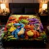 Throw Blanket for Couch Flannel Colorful Cartoon Dinosaur Throw Blanket Couch Decor for Sofa Recliner Lounge Bedroom Dorm