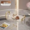 Clear Plastic Serving Tray PET Material with Handles Versatile Dining Tea Serving Platter for Home Restaurant Cafe Decorate