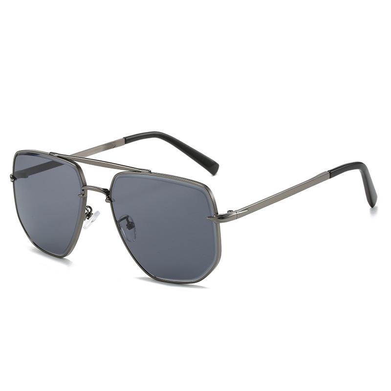 Men And Women Square Metal Double Beam Sunglasses Modern Retro Sunglasses