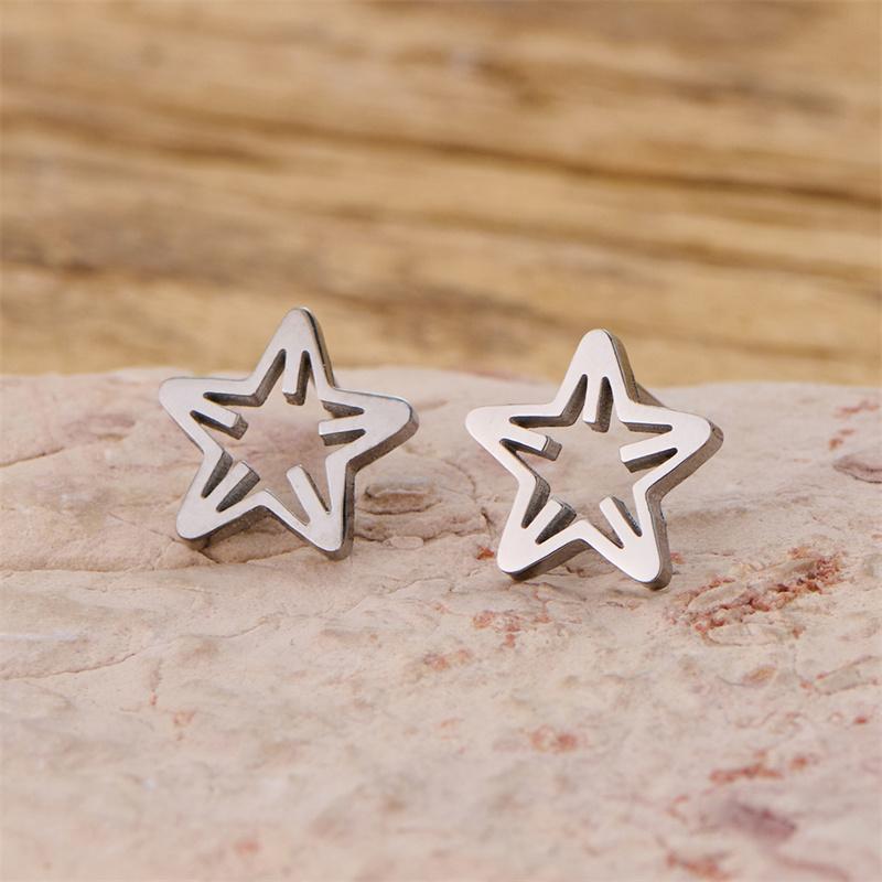 Christmas Tree Reindeer Pattern Earrings Women Student Teen New Year Gift Stainless Steel Cartilage Piercing Earring Zircon